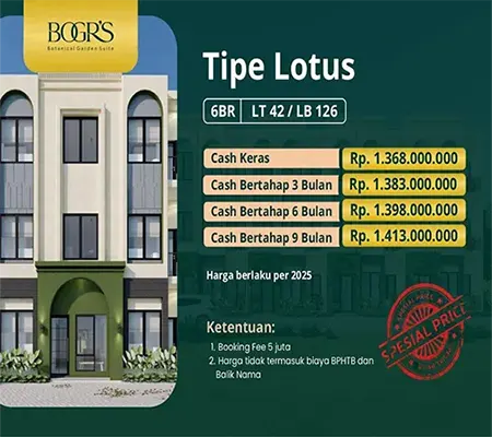Kost Bogor Tipe Lotus